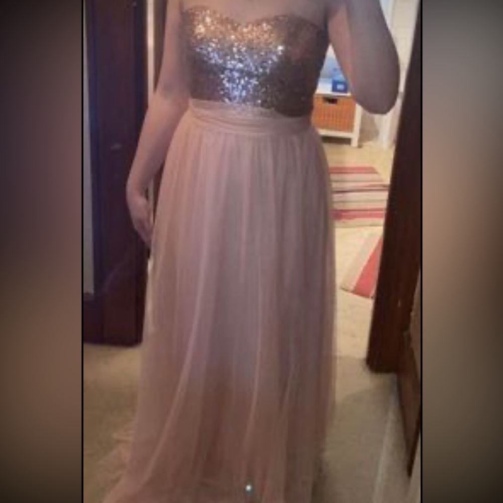 Blush Pink Sequin Prom or Bridesmaids dress